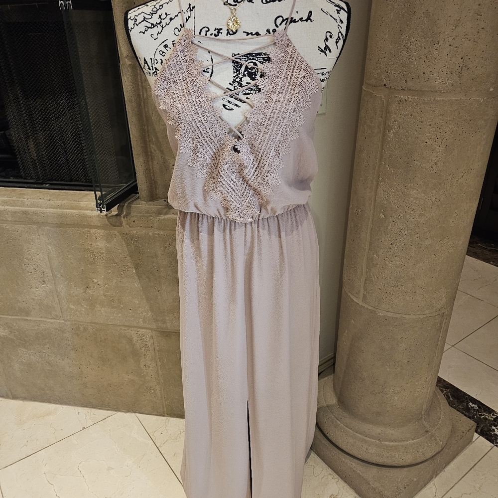 Wayf Blush Lace Detail Dress
